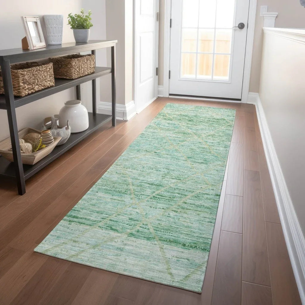 Flamara Green Washable Indoor - Outdoor Rug - LOOMLAN - LOOMLAN Rugs - Outdoor Rugs