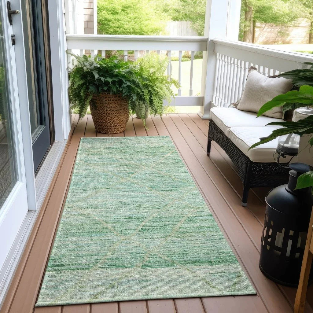 Flamara Green Washable Indoor - Outdoor Rug - LOOMLAN - LOOMLAN Rugs - Outdoor Rugs