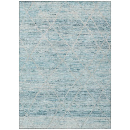 Flamara Teal Washable Indoor - Outdoor Rug - LOOMLAN - LOOMLAN Rugs - Outdoor Rugs
