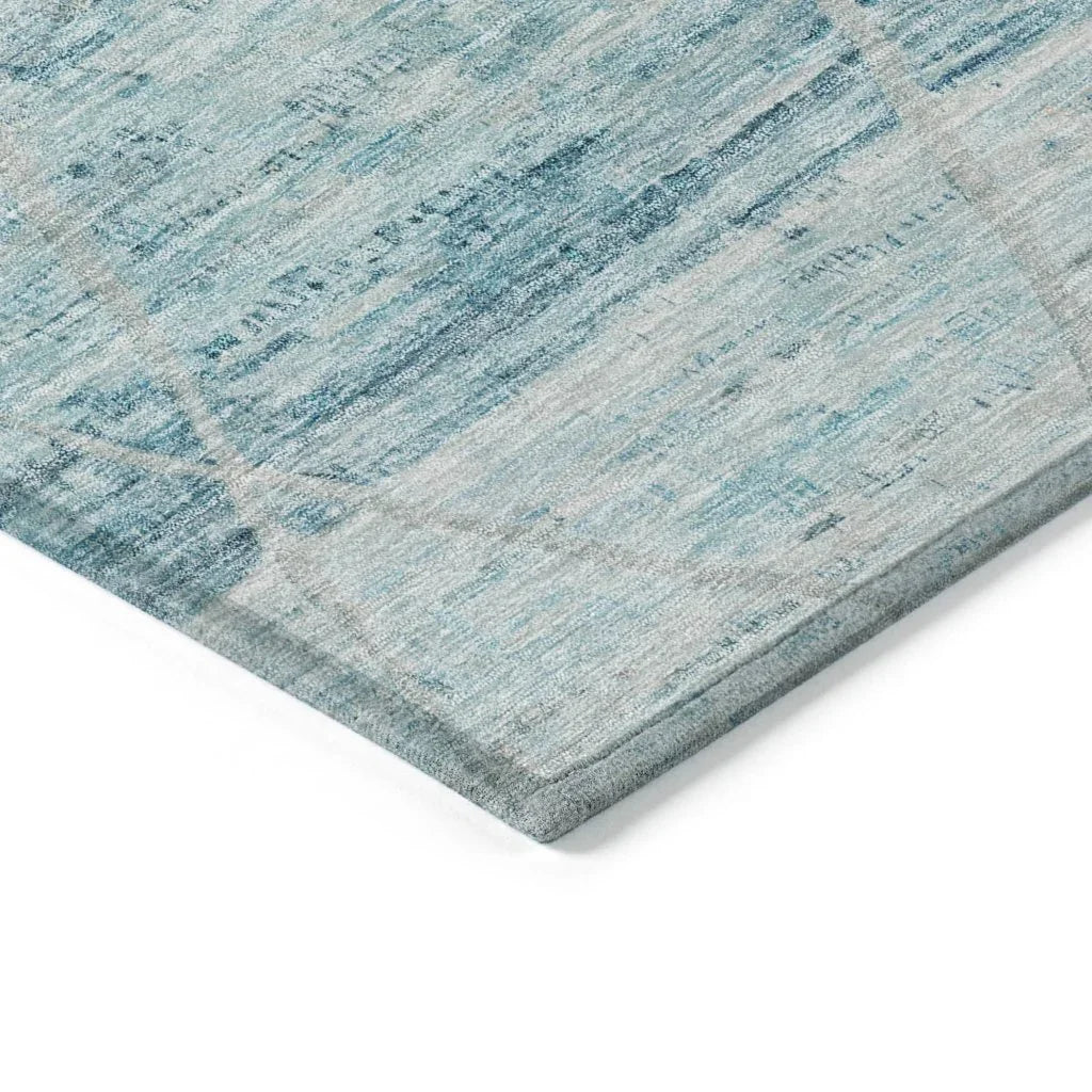 Flamara Teal Washable Indoor - Outdoor Rug - LOOMLAN - LOOMLAN Rugs - Outdoor Rugs