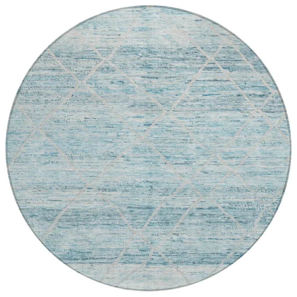 Flamara Teal Washable Indoor - Outdoor Rug - LOOMLAN - LOOMLAN Rugs - Outdoor Rugs