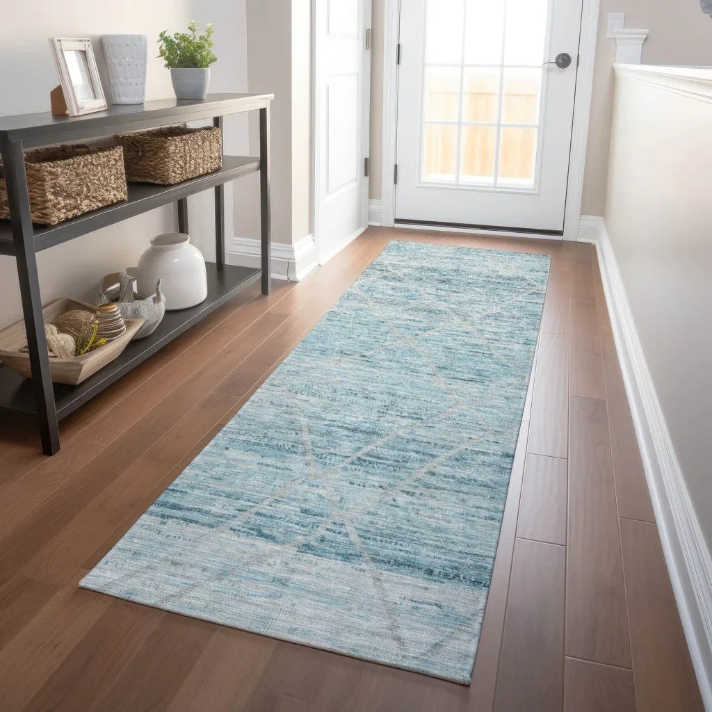 Flamara Teal Washable Indoor - Outdoor Rug - LOOMLAN - LOOMLAN Rugs - Outdoor Rugs