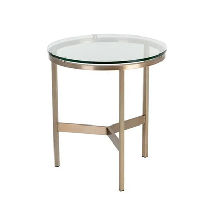 Flato Iron Framed Round End Table - LOOMLAN - SUNPAN - Side Tables