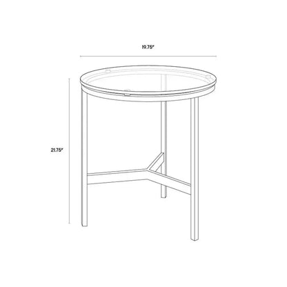 Flato Iron Framed Round End Table - LOOMLAN - SUNPAN - Side Tables