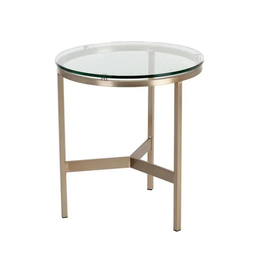 Flato Iron Framed Round End Table - LOOMLAN - SUNPAN - Side Tables