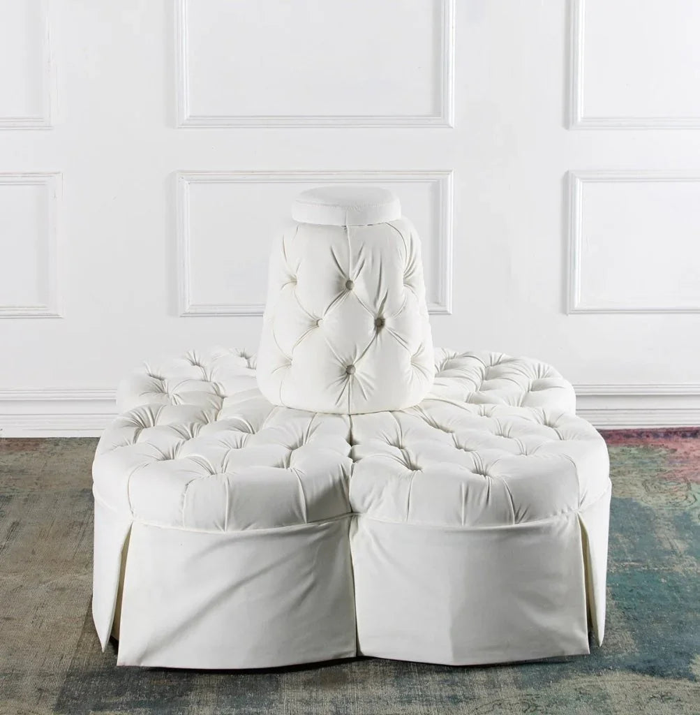 Fleur Island White Velvet Sofa - LOOMLAN - Peninsula Home - Sofas & Loveseats