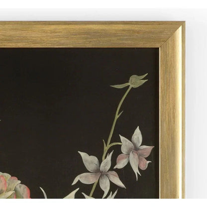 Fleurs En Noir Hand Painted Artwork-Framed Wall Art-Chelsea House-LOOMLAN