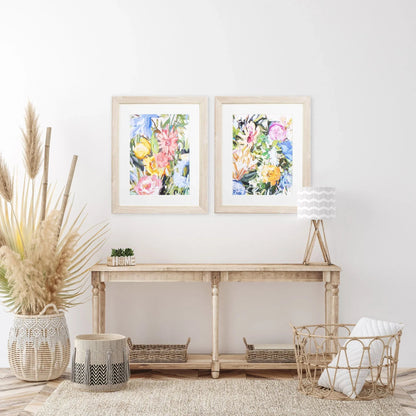 Flora Botanic Pink Framed Wall Art 2PC