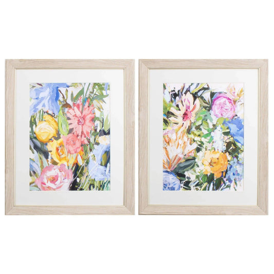 Flora Botanic Pink Framed Wall Art 2PC