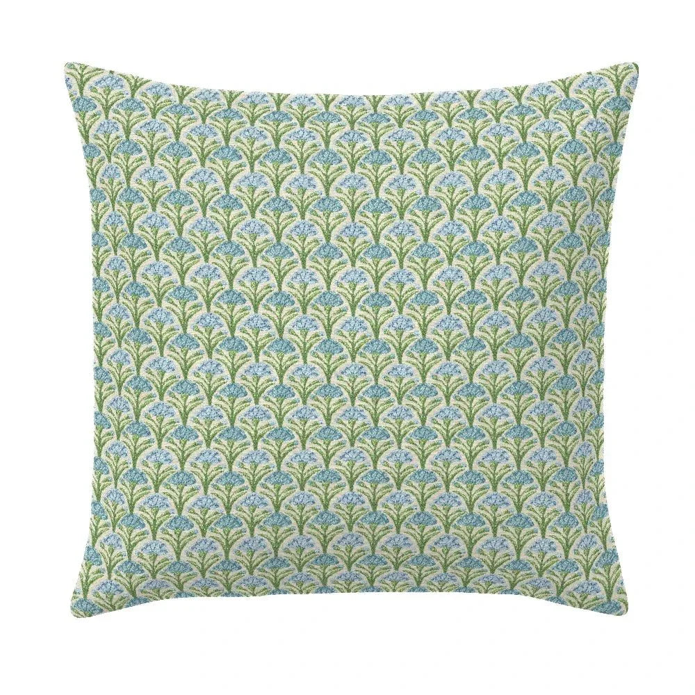 Flora Scallop Spring Handmade Outdoor Pillow-Outdoor Pillows-Earnest Collection-20" Square-LOOMLAN