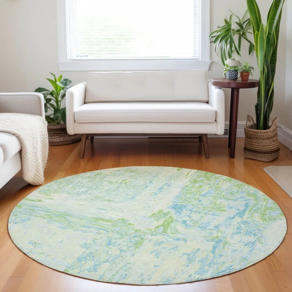 Floraé Green Washable Indoor - Outdoor Rug - LOOMLAN - LOOMLAN Rugs - Outdoor Rugs