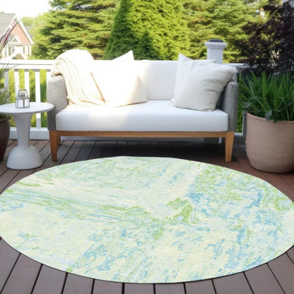 Floraé Green Washable Indoor - Outdoor Rug - LOOMLAN - LOOMLAN Rugs - Outdoor Rugs