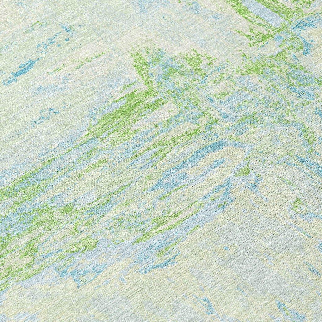 Floraé Green Washable Indoor - Outdoor Rug - LOOMLAN - LOOMLAN Rugs - Outdoor Rugs