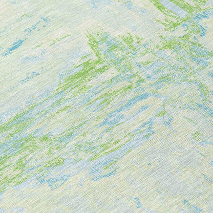 Floraé Green Washable Indoor - Outdoor Rug - LOOMLAN - LOOMLAN Rugs - Outdoor Rugs