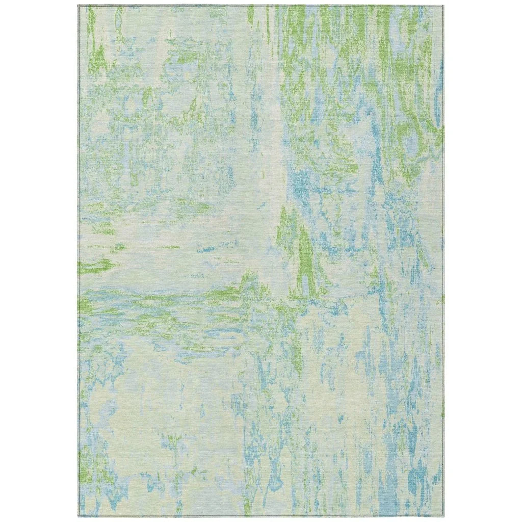 Floraé Green Washable Indoor - Outdoor Rug - LOOMLAN - LOOMLAN Rugs - Outdoor Rugs
