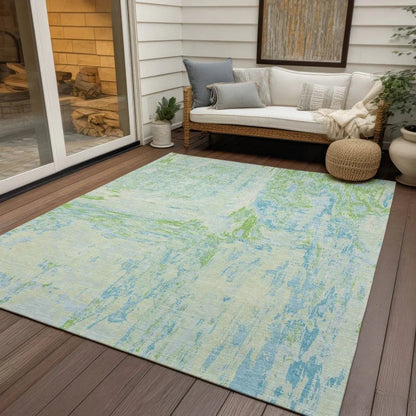 Floraé Green Washable Indoor - Outdoor Rug - LOOMLAN - LOOMLAN Rugs - Outdoor Rugs