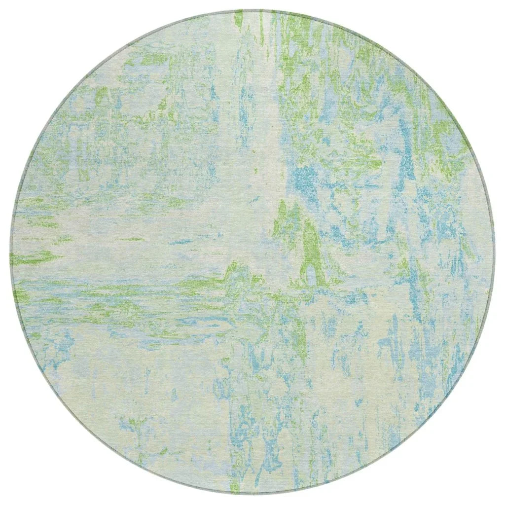 Floraé Green Washable Indoor - Outdoor Rug - LOOMLAN - LOOMLAN Rugs - Outdoor Rugs