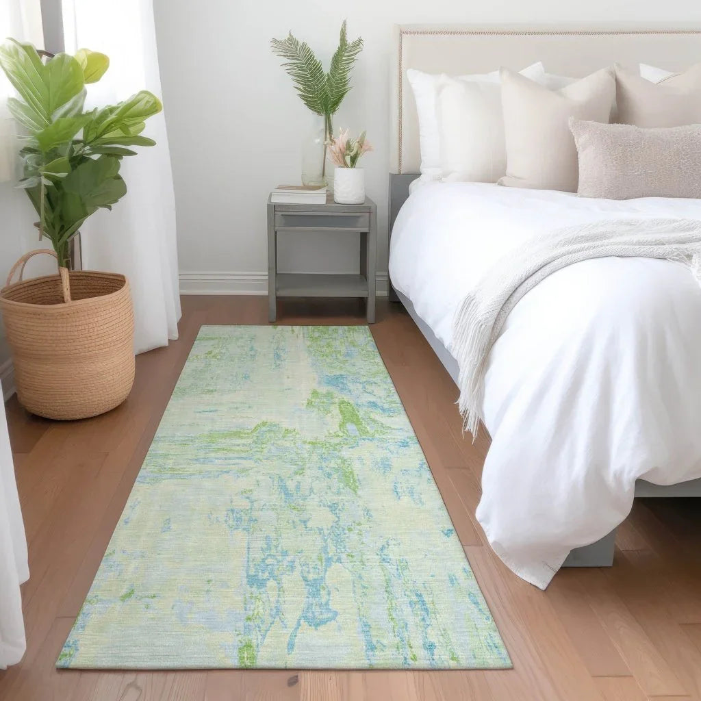 Floraé Green Washable Indoor - Outdoor Rug - LOOMLAN - LOOMLAN Rugs - Outdoor Rugs