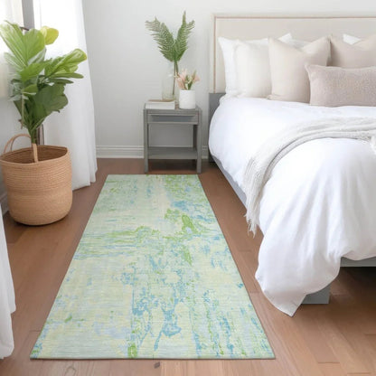 Floraé Green Washable Indoor - Outdoor Rug - LOOMLAN - LOOMLAN Rugs - Outdoor Rugs