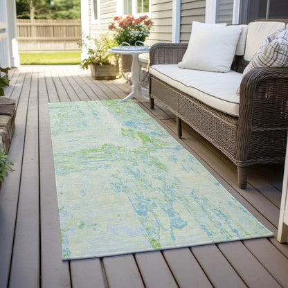 Floraé Green Washable Indoor - Outdoor Rug - LOOMLAN - LOOMLAN Rugs - Outdoor Rugs