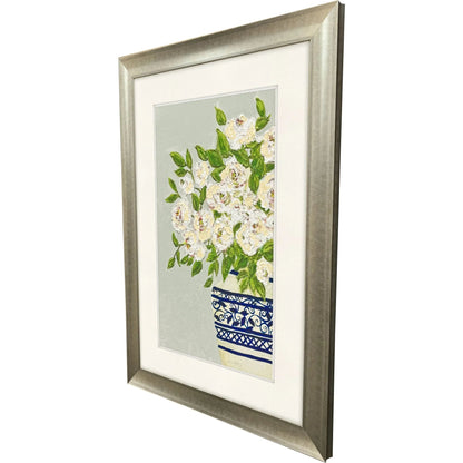 Floral Balance Blue Framed Wall Art