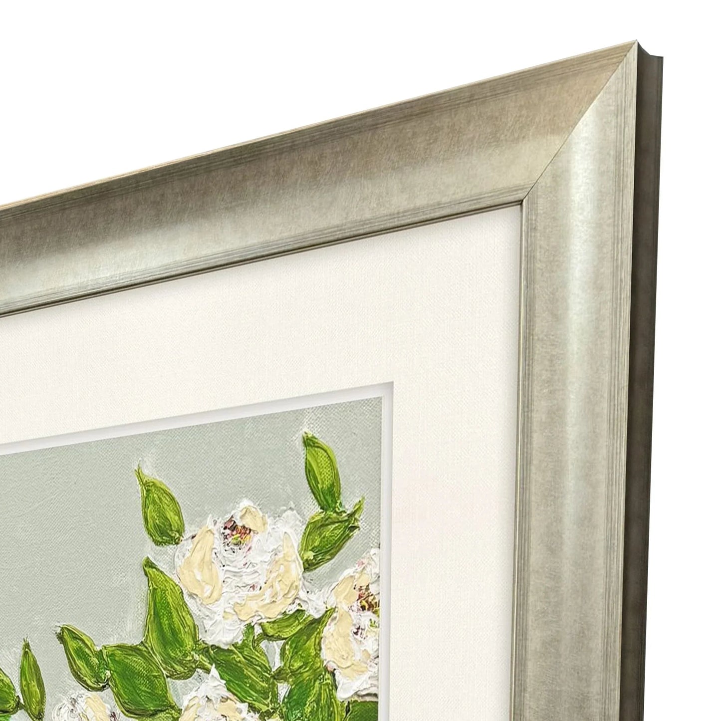 Floral Balance Blue Framed Wall Art