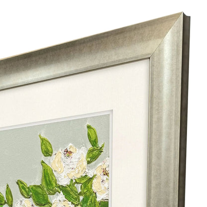 Floral Balance Blue Framed Wall Art