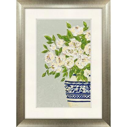 Floral Balance Blue Framed Wall Art