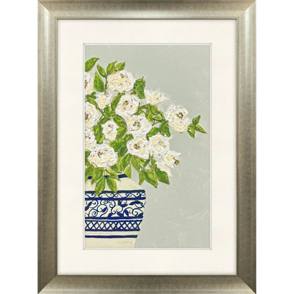 Floral Balance Blue Framed Wall Art