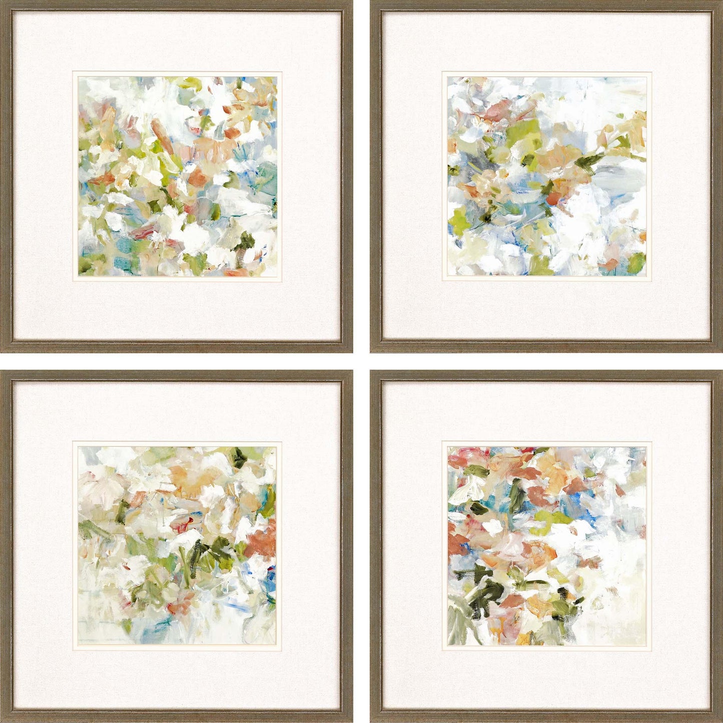 Floral Blush Wood Framed Wall Art 4PC