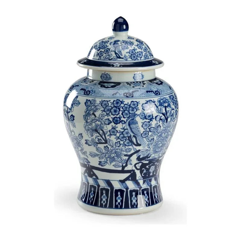 Floral Covered Porcelain Urn - LOOMLAN - Chelsea House - Vases & Jars