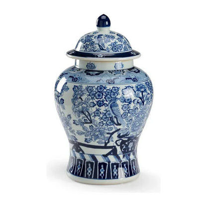 Floral Covered Porcelain Urn - LOOMLAN - Chelsea House - Vases & Jars