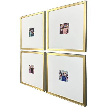 Floral Emotions Blue Framed Wall Art 4PC