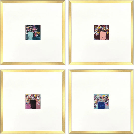 Floral Emotions Blue Framed Wall Art 4PC