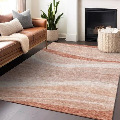 Florence Orange Washable Indoor-Outdoor Rug-Outdoor Rugs-LOOMLAN Rugs-LOOMLAN