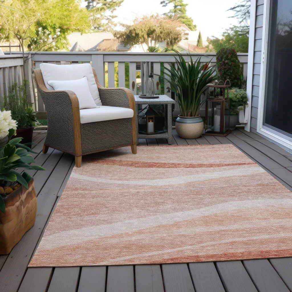 Florence Orange Washable Indoor-Outdoor Rug-Outdoor Rugs-LOOMLAN Rugs-LOOMLAN