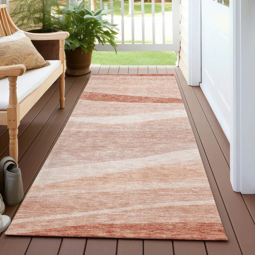 Florence Orange Washable Indoor-Outdoor Rug-Outdoor Rugs-LOOMLAN Rugs-LOOMLAN