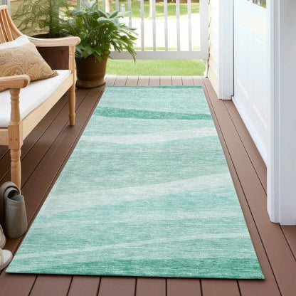 Florence Teal Washable Indoor-Outdoor Rug-Outdoor Rugs-LOOMLAN Rugs-LOOMLAN