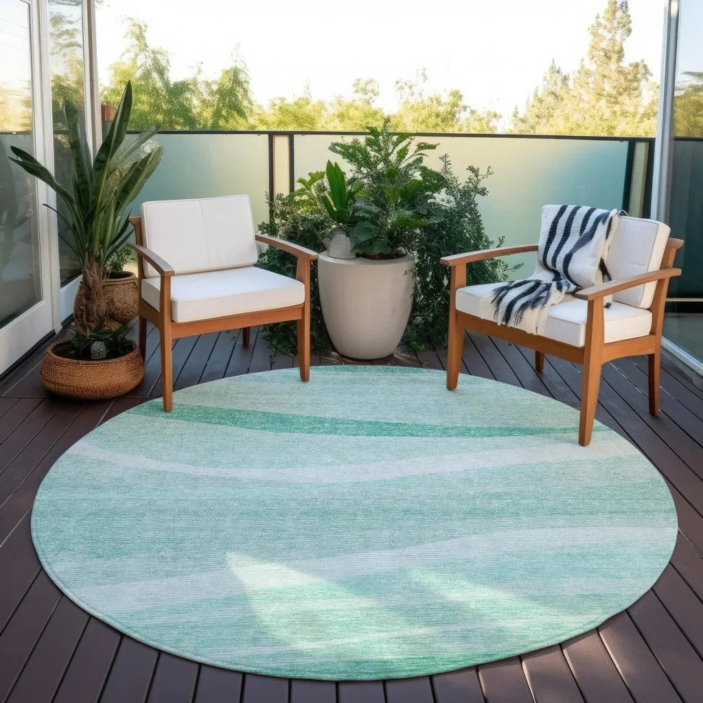 Florence Teal Washable Indoor-Outdoor Rug-Outdoor Rugs-LOOMLAN Rugs-LOOMLAN