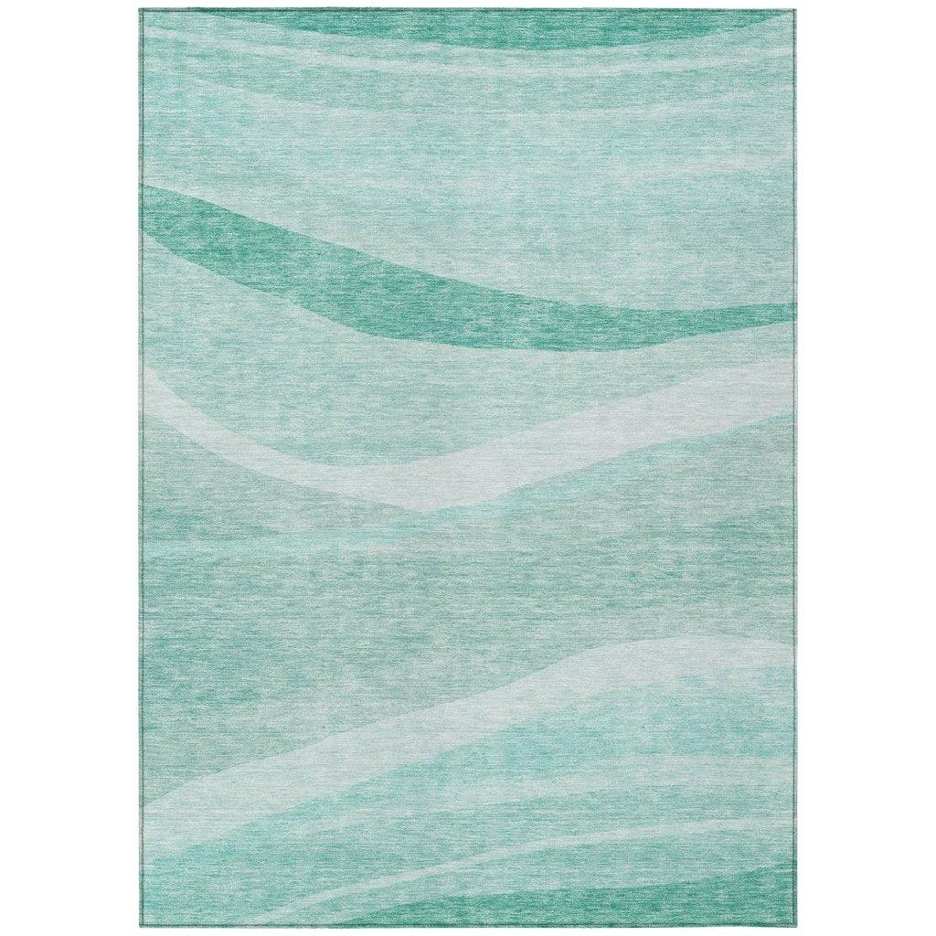 Florence Teal Washable Indoor-Outdoor Rug-Outdoor Rugs-LOOMLAN Rugs-2'6" x 3'10"-LOOMLAN