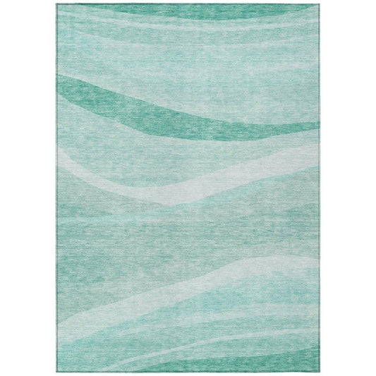 Florence Teal Washable Indoor-Outdoor Rug-Outdoor Rugs-LOOMLAN Rugs-2'6" x 3'10"-LOOMLAN