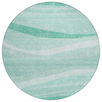 Florence Teal Washable Indoor-Outdoor Rug-Outdoor Rugs-LOOMLAN Rugs-8' x 8'-LOOMLAN