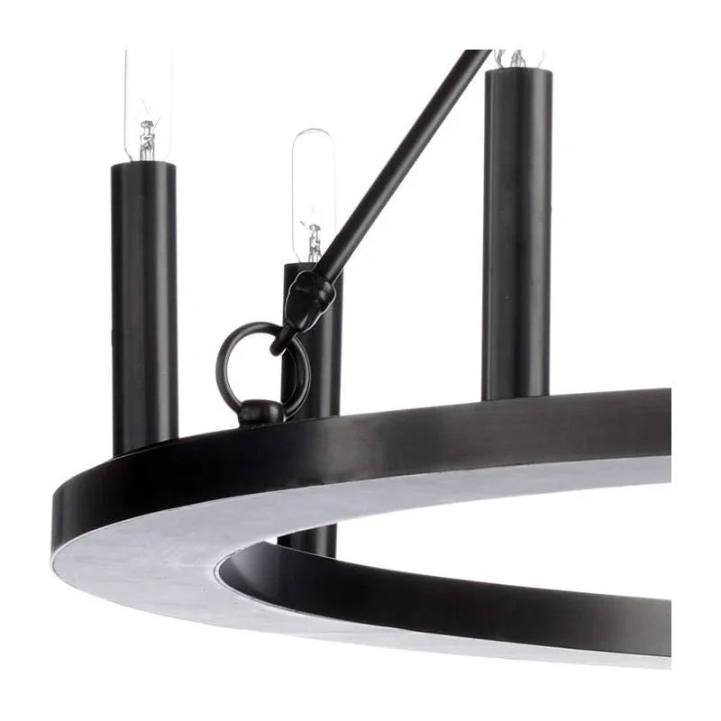 Florentine Round Iron Design Rustic Chandelier - LOOMLAN - Wildwood - Chandeliers