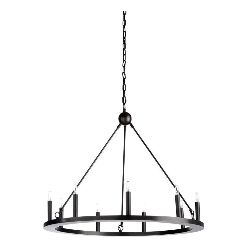 Florentine Round Iron Design Rustic Chandelier - LOOMLAN - Wildwood - Chandeliers