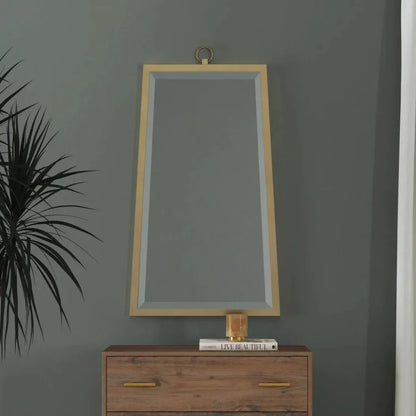 Floris Metal Gold Vertical Wall Mirror - LOOMLAN - Bassett Mirror - Wall Mirrors