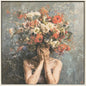 Flower Face Wood Frame Canvas Art