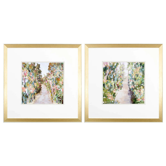 Flower Garden Path Framed Wall Art 2PC