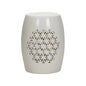 Flower of Life Porcelain Glazed Outdoor Garden Stool-Garden Stools-Chelsea House-LOOMLAN