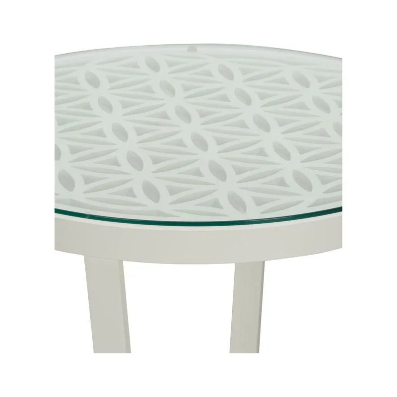 Flower of Life White Side Table - LOOMLAN - Chelsea House - Side Tables
