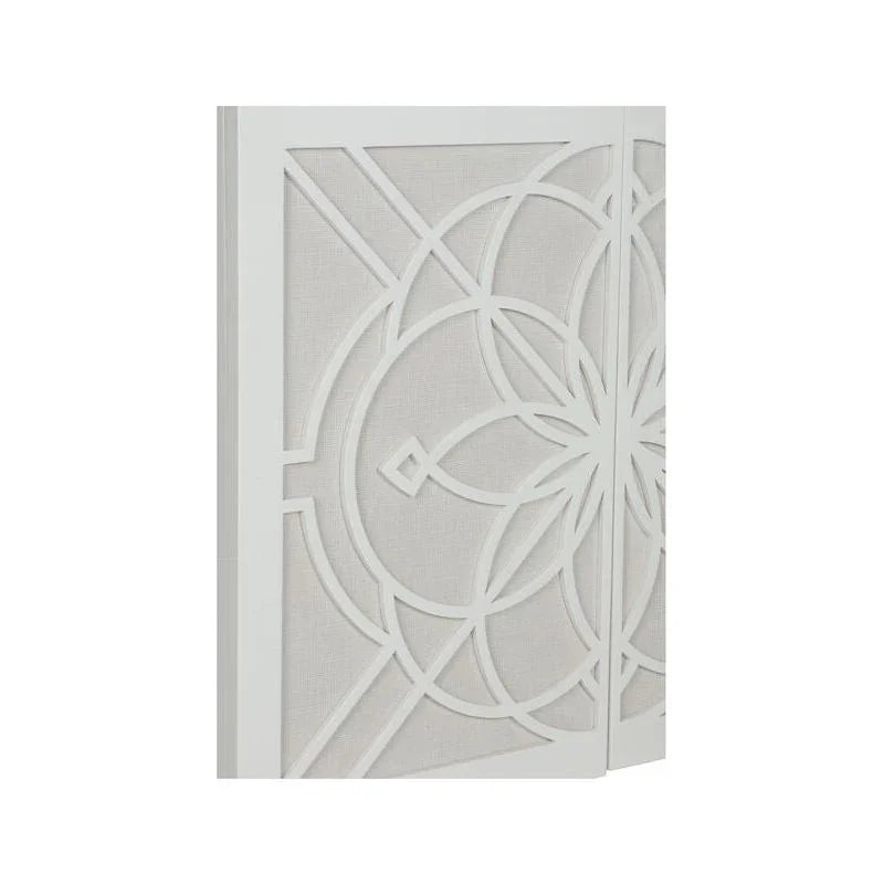 Flower of Life Wood Made White Cabinet - LOOMLAN - Chelsea House - Accent Cabinets